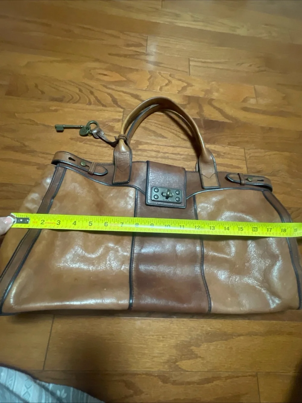 Fossil Reissue Weekender Leather Shoulder Tote Satchel Handbag With Wallet